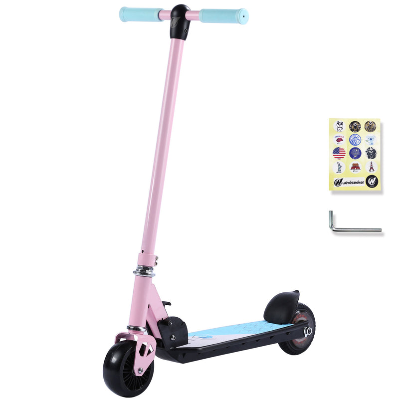 Electric Scooter, Electric Scooter for Kids Age of 6-14, Kick-Start Boost and Gravity Sensor Kids Electric Scooter, 5 Miles Range, LED Light-Up 5" Wheels UL Certified E-Scooter (Pink)